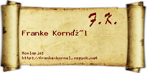 Franke Kornél névjegykártya