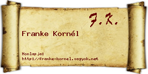 Franke Kornél névjegykártya